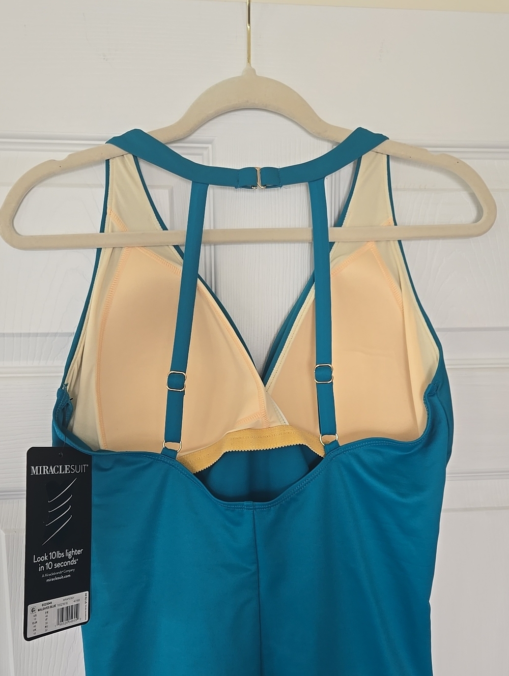 NWT Miraclesuit Turquoise Surplice One-Piece Swimsuit Maldives Blue Wrapsody - Picture 6 of 9